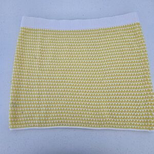Future Collective with Alani Noelle Crochet Yellow Checkered Mini Skirt